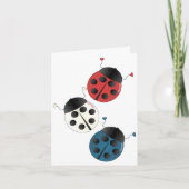Rood wit en blauw Ladybugs Kaart (Voorkant)