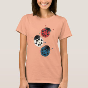 Rood wit en blauw Ladybugs T-shirt