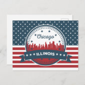 Rood wit en blauw landschap | Chicago, Illinois Briefkaart (Voorkant / Achterkant)