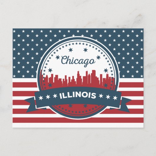 Rood wit en blauw landschap | Chicago, Illinois Briefkaart (Voorkant)