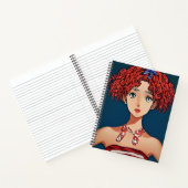 Rood, Wit en Blauw Leuk Meisje Spiraalvormig Notit Notitieboek (Binnen)