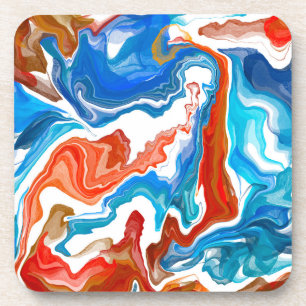 Rood, wit en blauw, lichtvochtige kunst bier onderzetter