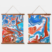 Rood, wit en blauw, lichtvochtige kunst hangend wandkleed (Dubbel)