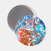 Rood, wit en blauw, lichtvochtige kunst magneet (Voorkant / Achterkant)