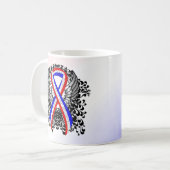 Rood, wit en blauw lint met vleugels koffiemok (Voorkant links)