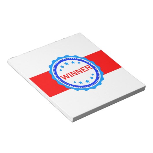 Rood, wit en blauw lint notitieblok (Schuin)