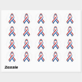Rood, Wit en Blauw Lint Ronde Sticker (Vel)