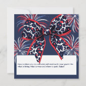 Rood wit en blauw luipaard Coquette Bow Kaart (Achterkant)