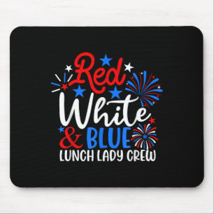 Rood wit en blauw Lunch Lady Crew Grappig 4e van J Muismat