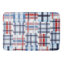 Rood, wit en blauw Madras Bath Mat