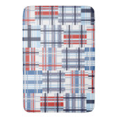 Rood, wit en blauw Madras Bath Mat (Voorkant Verticaal)