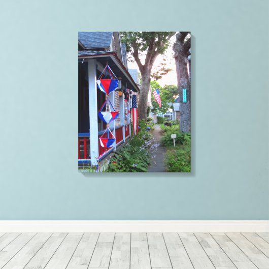 Rood, wit en blauw - Martha's wijntuin Canvas Afdruk (Insitu (Houten vloer))
