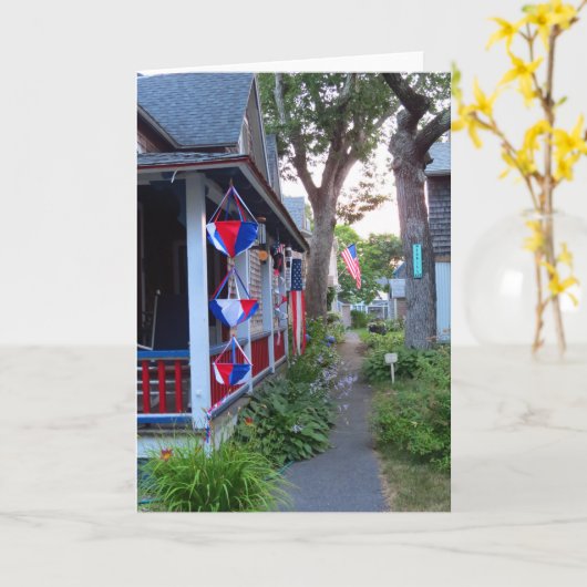 Rood, wit en blauw - Martha's wijntuin Kaart (Gele Bloem)