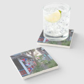 Rood, wit en blauw - Martha's wijntuin Stenen Onderzetter (Zijkant)