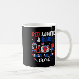 Rood Wit en Blauw Medische Instant Crew Happy 4th Koffiemok