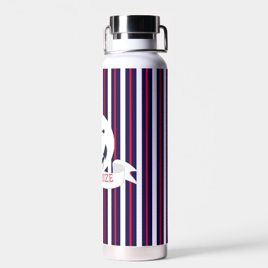Rood, wit en blauw met aangepaste anker waterflaco waterfles (Achterkant)