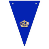 Rood, wit en blauw met gouden kroon vlaggetjes (Derde vlag)