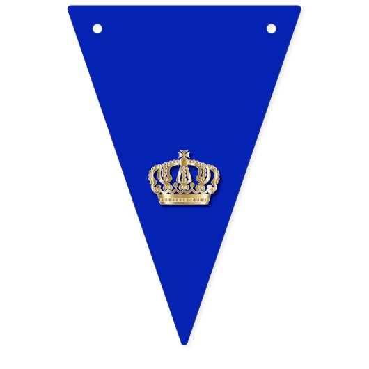 Rood, wit en blauw met gouden kroon vlaggetjes (Derde vlag)