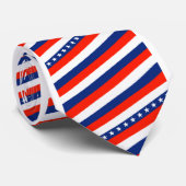 Rood, wit en blauw met ster stropdas (Opgerold)