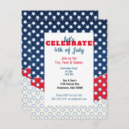 Rood wit en blauw met sterren op 4 juli