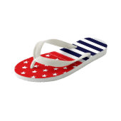 Rood wit en blauw met witte sterren en strepen kinder teenslippers (Schuin)