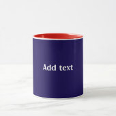 Rood, wit en blauw met witte tekst, mok (Midden)