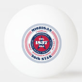 Rood, wit en blauw Michigan Circle Pingpongbal (Voorkant)