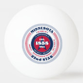 Rood, wit en blauw Minnesota Circle Pingpongbal (Voorkant)