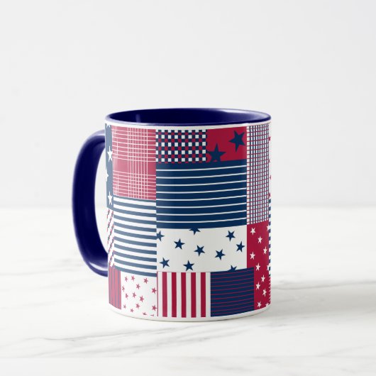 Rood, wit en blauw mok (Voorkant links)