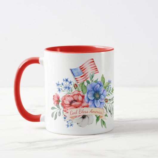Rood wit en blauw | Mok van God Bless America (Links)