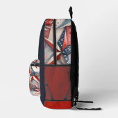 Rood wit en blauw monogram bedrukte rugzak (Rechts)