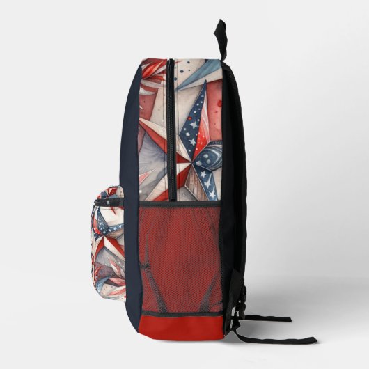 Rood wit en blauw monogram bedrukte rugzak (Rechts)