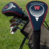 Rood wit en blauw monogram golfheadcover