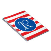 Rood wit en blauw monogram notitieboek (Rechterzijde)