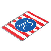 Rood wit en blauw monogram notitieboek (Linkerzijde)