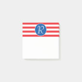 Rood wit en blauw monogram post-it® notes (Voorkant)