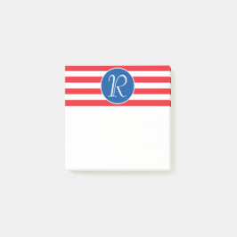 Rood wit en blauw monogram post-it® notes