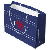 Rood wit en blauw monogram Sjabloon Groot Cadeauzakje (Achterkant Gekanteld)