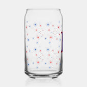 Rood wit en blauw monogram vuurwerk blikvorm glas (Rechts)