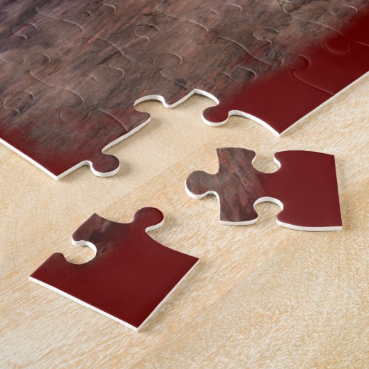 Rood wit en blauw Mustang paard Legpuzzel (Zijkant)