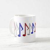 Rood wit en blauw muziek koffiemok (Voorkant links)