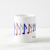 Rood wit en blauw muziek koffiemok (Center)
