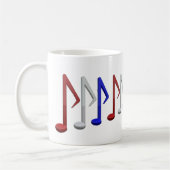 Rood wit en blauw muziek koffiemok (Links)