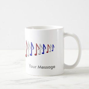 Rood wit en blauw muziek koffiemok