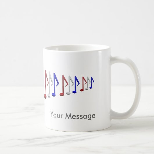 Rood wit en blauw muziek koffiemok (Rechts)
