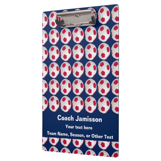 Rood, Wit, en Blauw, Naam, Bedankt Coach Voetbal Klembord (Links)