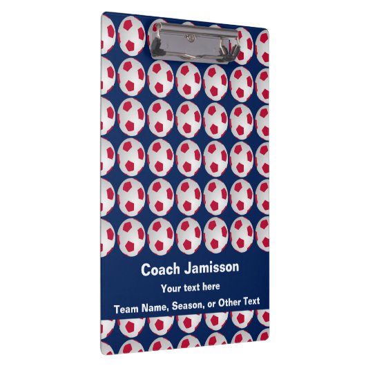 Rood, Wit, en Blauw, Naam, Bedankt Coach Voetbal Klembord (Rechts)