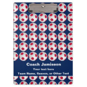 Rood, Wit, en Blauw, Naam, Bedankt Coach Voetbal Klembord (Voorkant)