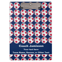 Rood, Wit, en Blauw, Naam, Bedankt Coach Voetbal Klembord