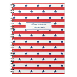 Rood Wit en Blauw Naam en Onderwerp Notitieboek